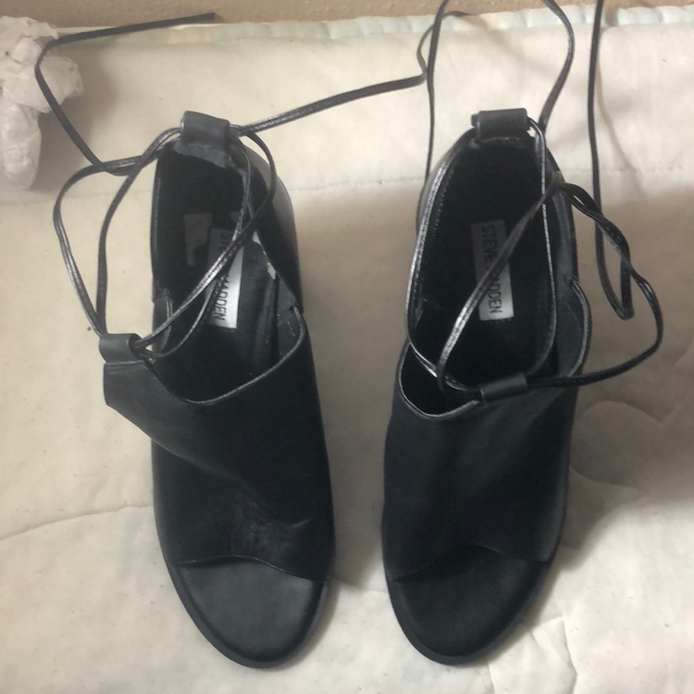 Steve Madden Black Open Toe Heels